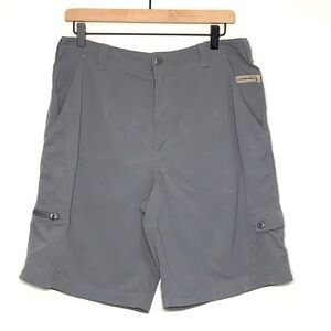 Eastern Mountain Sports Mens Gray Flat Front Cargo Shorts Size 34